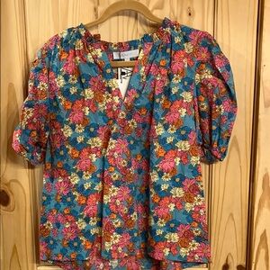 Floral V-Neck Blouse